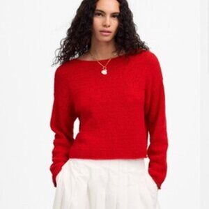 NWT Madewell boatneck pullover sweater - festival red